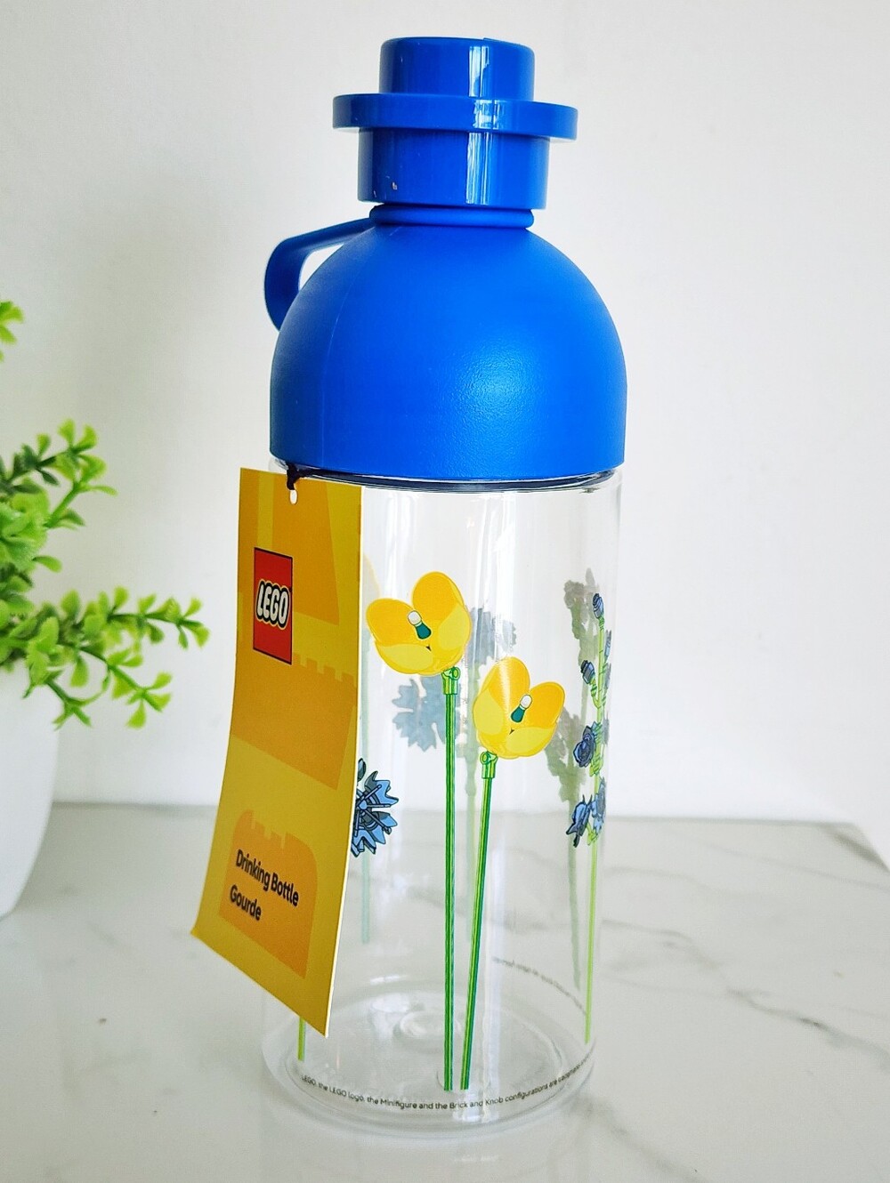 LEGO Hydration Drinking Bottle Blue Floral 500ml 17 oz Art 4042 NWT